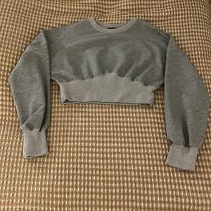 gray cropped t-shirt